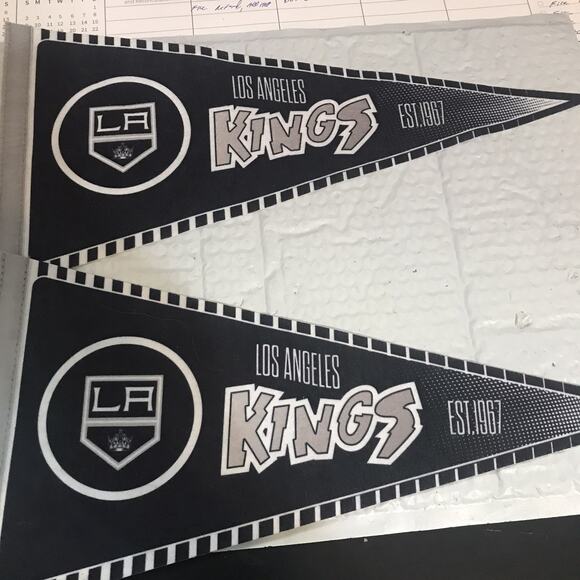 LA Kings NHL Hockey Pennant Flag Opening Night Giveaway 2023 Lot Of 2 - Picture 1 of 4